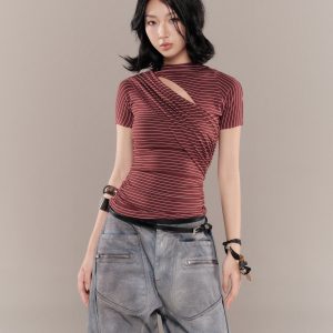 MONTY TOP (RED STRIPES)