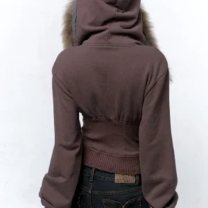 Alternative view of Cropped Coffee Hooded Jacket